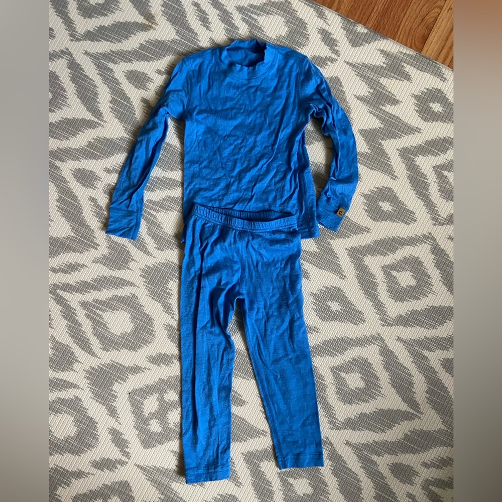 Menique 100% merino wool kids base layer set size 1-2 86–92cm light blue